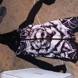 Black and white skeleton jacket size medium unisex